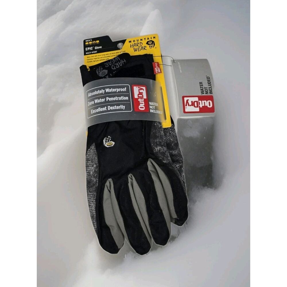 NWT Mountain Hardwear Out Dry Gloves Black N Camo Men's Large Multi-sport